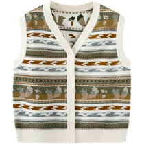 (mini parent-child) mini bala bala girls knitted vest cardigan skin-friendly pure cotton mother and daughter clothing autumn