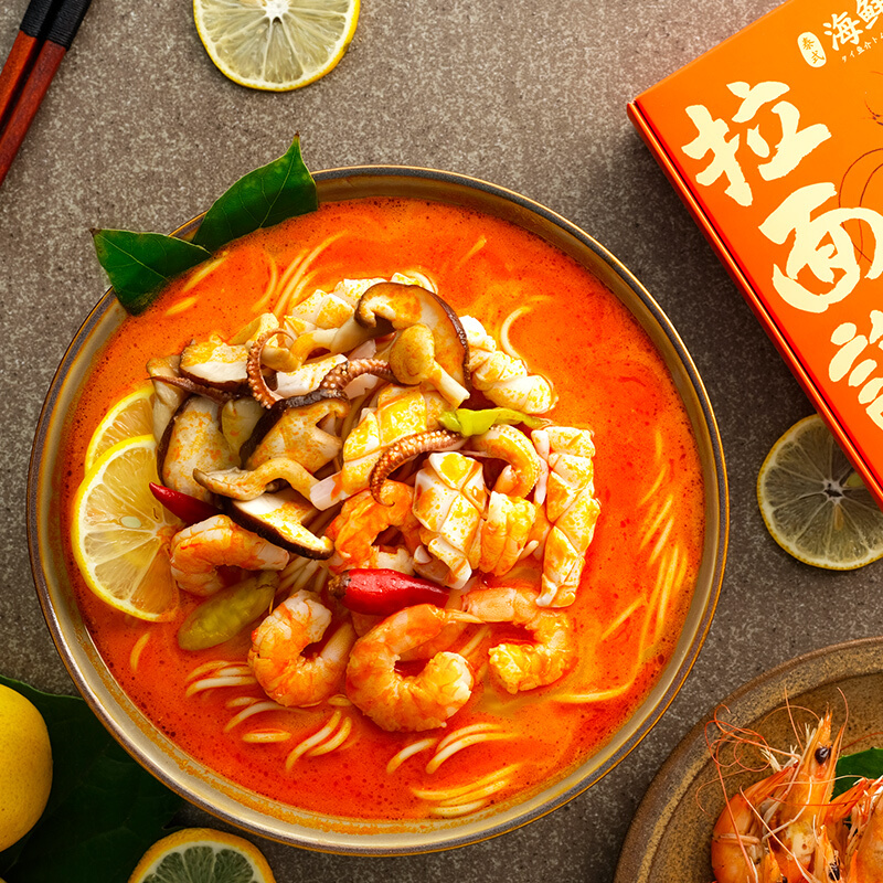 拉面说 泰式海鲜冬阴功拉面 211g盒装*5件 双重优惠折后￥92.5包邮 返35元猫超卡