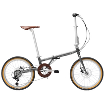 Permanently portable folding 7-speed 20-inch ultra-light bicycle for boys and girls that can be put in the trunk for city work and commuting