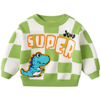 Yiqi baby boy sweater autumn and winter new baby sweater pullover childrens sweater western style childrens clothing autumn