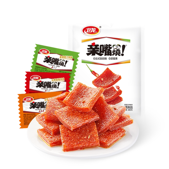 卫龙辣条亲嘴烧300g*1袋混合口味休闲零食品大刀肉小吃麻辣豆干