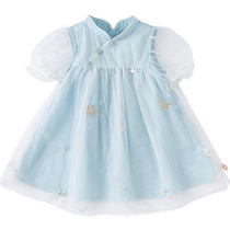 Clearance David Bella Childrens Clothing 2024 New Summer Clothes National Style Childrens Dress Girls Skirt Hanfu Girls