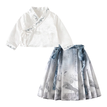 Ban Xidi Girls Horse Face Skirt Suit Autumn Clothes 2024 New Baby Children National Style Spring Autumn Han Clothing Childrens Tang Suit