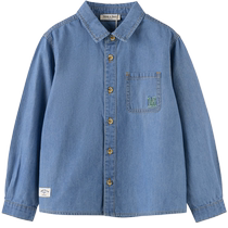 (Same style in the mall) David Bella boys denim shirt 2024 autumn new cotton long-sleeved top jacket