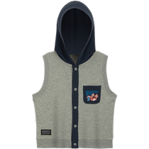 Qianquhui childrens clothing spring and autumn boys cartoon racing printed cotton terry cloth hooded vest