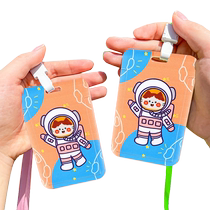 Tinghao student card holder document holder cartoon cute bus card lanyard chest card student access control meal card protective cover