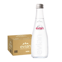 (Imported) evian French high-end pure drinking mineral water 330ml*20 bottles full box glass bottles