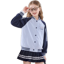 Jade Dog Girls Baseball Uniforms Autumn New Style 2024 Western Style Childrens Jackets Loose Casual Wear Spring Big Childrens Tops