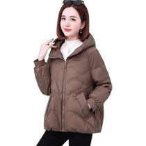 Meow perfect fashion hooded down jacket womens short outer wear casual versatile windproof warm lightweight coat white duck down
