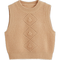 Mark Jenny Girls Three-dimensional Flower Sheep Wool Knitted Vest Childrens Top 2024 Autumn and Winter New Style