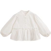 (Lu Fu) Marc Jenny 2024 Spring New Girls Pure Cotton French Ruffled Shirt