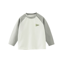 7A antibacterial] zizi bear boy T-shirt inserted shoulder sleeve child jersey undershirt spring autumn style long sleeves 2024 new children