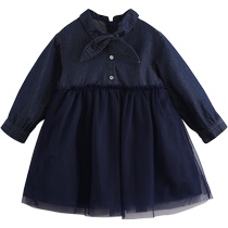 (Распродажа) Джинсовое сетчатое платье Marc Jenny Rufu Series Spring для девочек