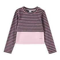 Ueki childrens clothing girls T-shirt tops 2024 new childrens clothing autumn medium and large childrens vest inner two-piece set