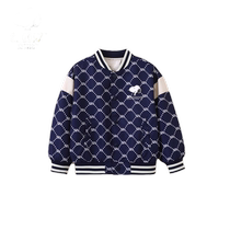 Snoopy childrens clothing childrens jacket boys autumn baseball uniform 2024 new baby style top boy clothes