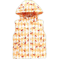 Piggy Banner childrens clothing 2024 winter new style childrens hooded cotton vest little girls vest baby toddler fashion