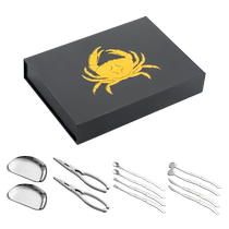 onlycook 304 stainless steel crab eating tool set gift box with crab claws and eight pieces of hairy crab artifacts