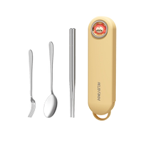 Ward Baihui 316 stainless steel chopsticks spoons portable tableware three-piece set student take-out tableware storage box