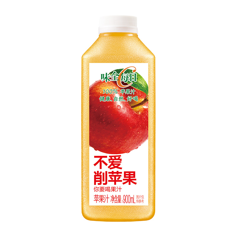 味全每日C苹果汁饮料900ml×1大瓶装量贩装低温果蔬汁0脂火锅搭档