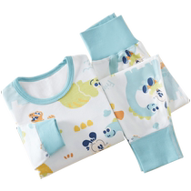 Babu Dou baby autumn clothing set pure cotton high waist belly protection childrens autumn clothing autumn pants for boys and girls pure cotton thermal underwear