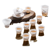 Haofeng China Bai Dehua ice crystal jade porcelain tea set high-end gift opening housewarming business VIP gift