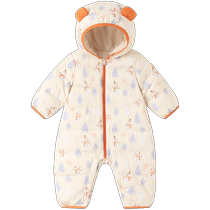 Yings baby one-piece down jacket hooded autumn and winter nano antibacterial and lightweight baby one-piece winter outing wear