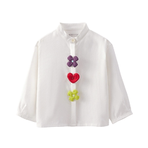Q21 parent-child Tencel linen long-sleeved white shirt boys and girls baby spring and autumn campus moisture-wicking button-down shirt