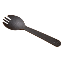 Youao disposable fork spoon fruit dessert spoon takeaway fast food spoon frosted black fork individually packaged 100 pieces
