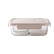 Sheli high borosilicate glass lunch box for students and office workers with lunch compartments fruit crisper microwaveable