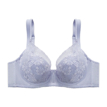 Manxi Little Fireworks Lace Womens Underwear Big Breast Revealing Small Breast Gathering Summer Thin Breathable Large Cup Size Bra