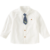 David Bella Childrens Shirt 2024 Boys New Gentlemans Style Shirt Medium and Large Childrens Pure Cotton College Style Top