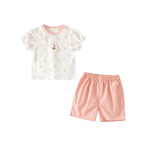 Banxidi girls summer clothes 2024 new baby short-sleeved tops childrens shorts summer childrens two-piece set