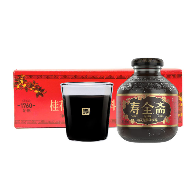 寿全斋桂花酸梅汤饮料300ml×12瓶整箱乌梅干果汁浓缩汁膏解暑