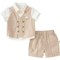 David Bella boys shorts set childrens gentleman shirt two-piece set 2024 summer new baby clothes