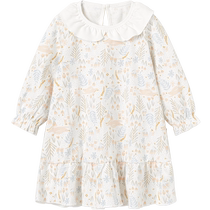 Tongtai baby dress pure cotton spring and autumn baby girl skirt girls home nightgown girls childrens pajamas