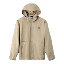 Camel fitness sports jacket mens 2024 spring new velvet hooded outdoor windproof and rainproof single-flush mountaineering suit