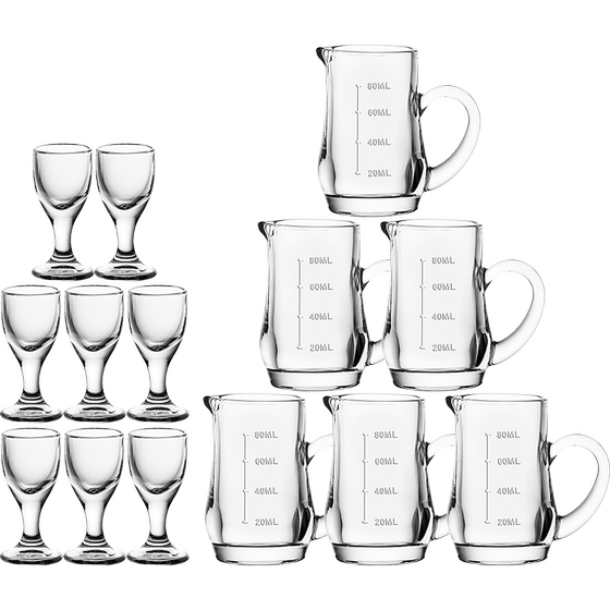 
Cliton white wine glass pot set small wine glass cup household wine divider gift box set 6 pots 8 cups 14-piece set