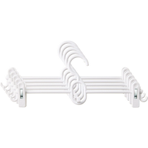 (Meow full marks) Multi-functional trouser rack non-slip multi-functional and attachable PP material pure white storage 5 pieces *2