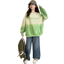 Yuyingfang Girls Autumn Clothing Set 2024 Childrens Early Spring and Autumn Sweatshirt Girls Big Childrens Sports Jeans Two-piece Set