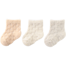 Xuwei newborn socks baby baby autumn and winter thickened warm socks newborn mid-tube autumn and winter terry socks