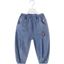 Lanweiliyang boys jeans childrens anti-mosquito pants 2024 summer new style childrens pants leggings thin section