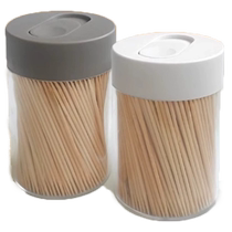 Tinghao disposable bamboo toothpicks independent cans for home restaurant fruit picks and forks 1000 pieces 2 cans