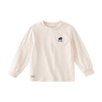 David Bella boys T-shirt girls long-sleeved bottoming shirt 2024 spring new medium and large childrens pure cotton top