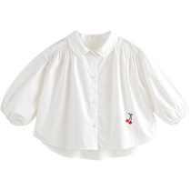 Mark Jenny Girls Cherry Embroidered Cotton Shirt Childrens Shirt Tops 2024 Autumn New Style