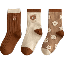 Childrens wool socks baby mid-calf socks boys socks girls cashmere socks thickened and warm medium-sized childrens babies autumn and winter