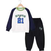 tptoes childrens spring suit boys sportswear and wear pants two sets of digital printing 2024 New products