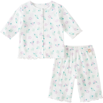 David Bella Girls Homewear Set 2024 New Girls Summer Clothes Childrens Thin Pajamas Two-piece Set