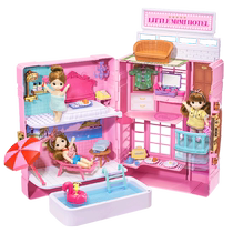 mimiworld pink suitcase hotel dollhouse villa castle house play house girl princess toy