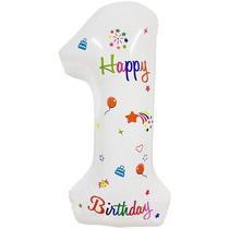 New New Fine Art Digital Balloon Birthday Scene Arrangement Decorate Babys Birthday Party Supplies Aluminum Film