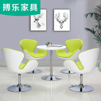 Shop lounge area Business negotiation table and chair combination Company consultation room Round reception table and chair Modern and simple